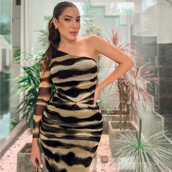 ZARA TIE-DYE PRINT TULLE DRESS - Picture 13 of 14